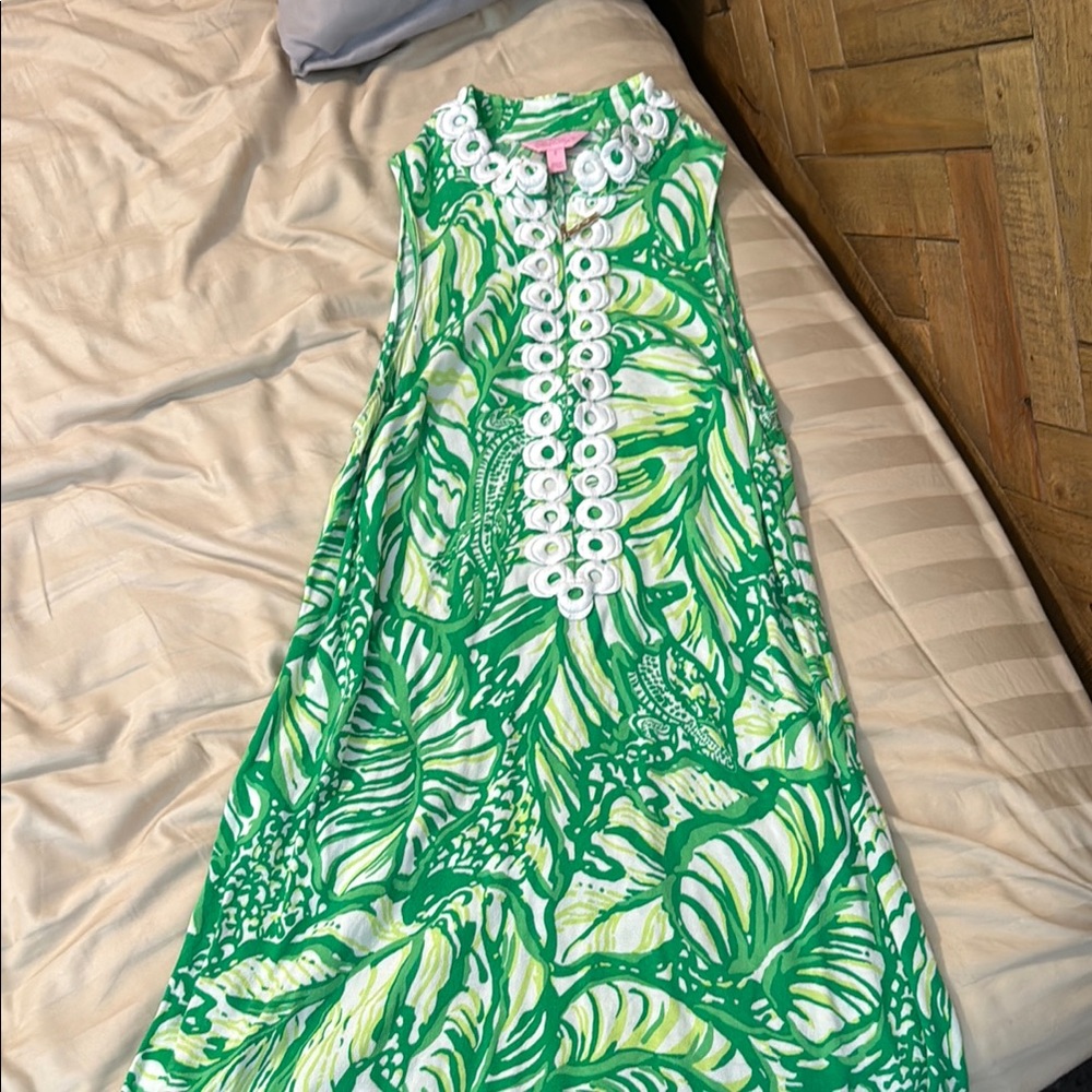 Lilly Pulitzer Green and White Mini Dress